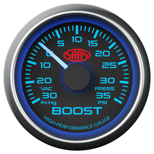SAAS Boost Gauge Black 52mm