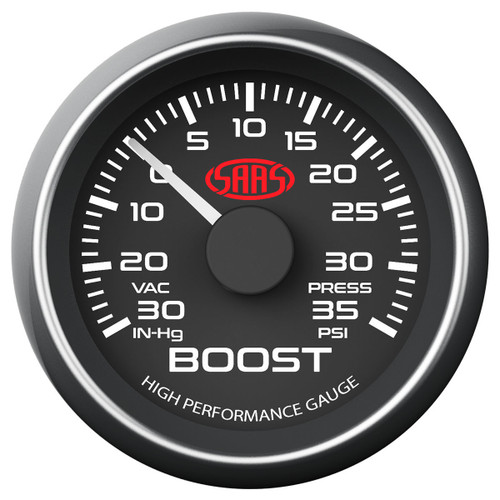 SAAS Boost Gauge Black 52mm