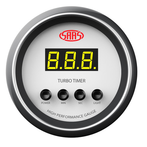 SAAS Turbo Timer Gauge White 52mm