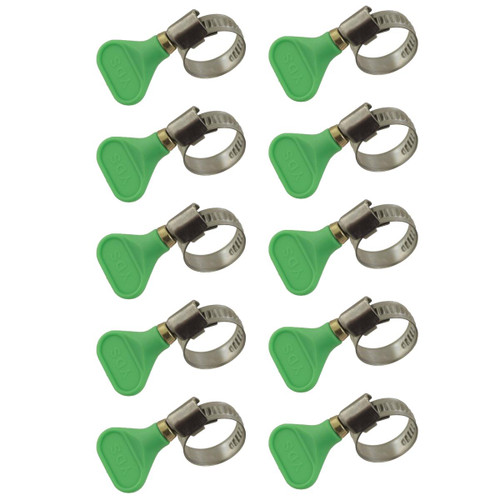 Butterfly Hose Clamp  Zinc Coated Steel Plastic Handle 10pcs 12-20mm (3/4 in)