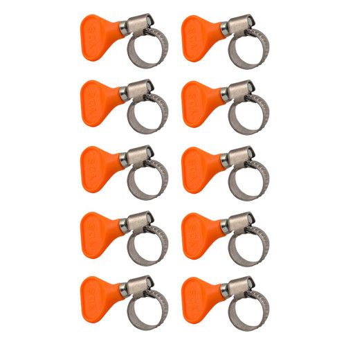 Butterfly Hose Clamp  Zinc Coated Steel Plastic Handle 10pcs 16-27mm (1/16 in)