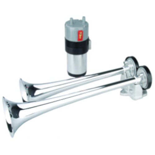 Dual Tone Air Horn 2 x Horns 12V Compressor Chrome