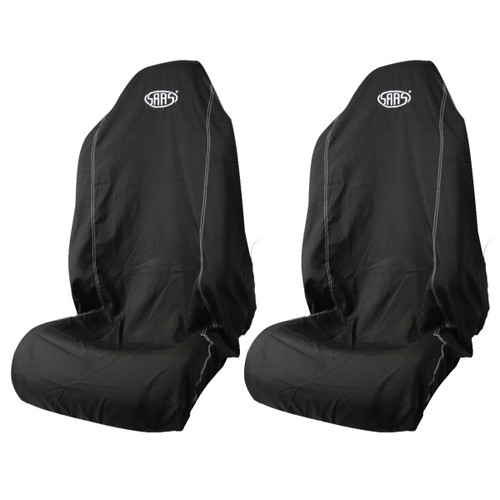 SAAS Seat Cover Throwover - White Logo Large