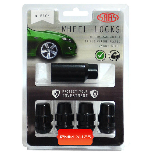 Acorn Lock Nut 12mm x 1.25 Blk/Chr