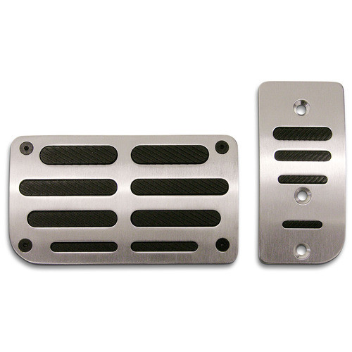 SAAS Pedal Pads - Aluminium Black Slots Auto