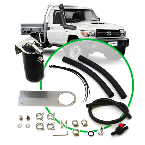 Oil Catch Tank Full Kit Landcruiser 79 Ser 4.5L 2009 On Blk