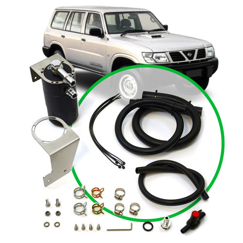 Oil Catch Tank Full Kit Patrol GU-Y61 4.2L 1997 - 2006 Blk Tank