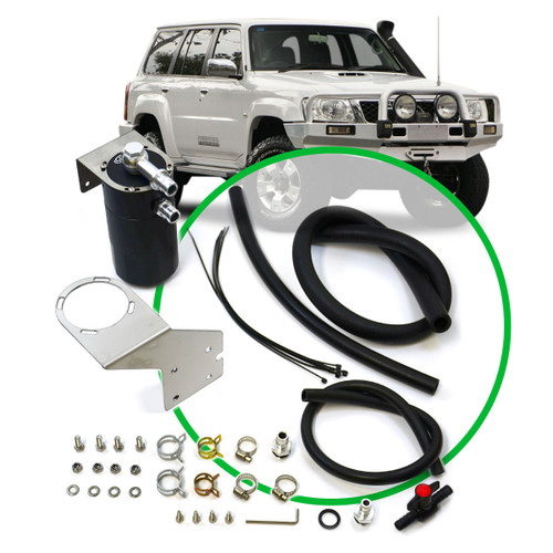 Oil Catch Tank Full Kit Patrol GU-Y61 3.0L 2000 - 2016 Blk Tank