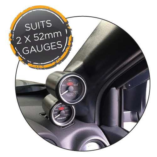 SAAS PIllar Pod suits Nissan Navara 2015-on D23 Holds 2 x 52mm Gauges