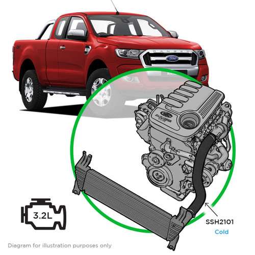 SAAS Silicone Intercooler Cold Side Pipe Ranger/BT50 2011-2020 3.2 Lt