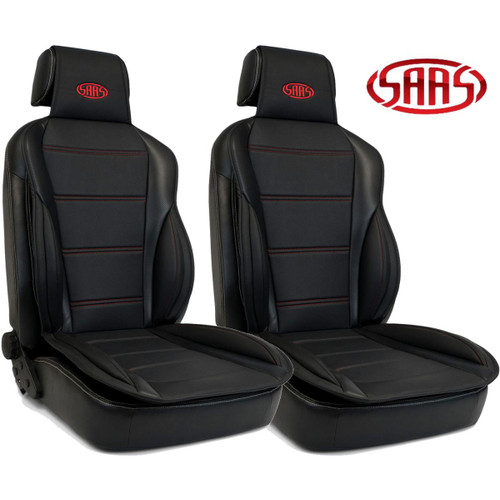 SAAS Seat Sports Cushion Pu Black Large With Logo