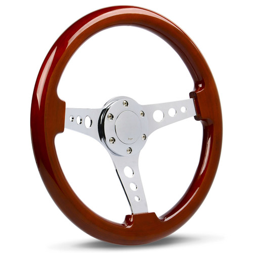 SAAS Steering Wheel Logano Wood Chrome Spoke