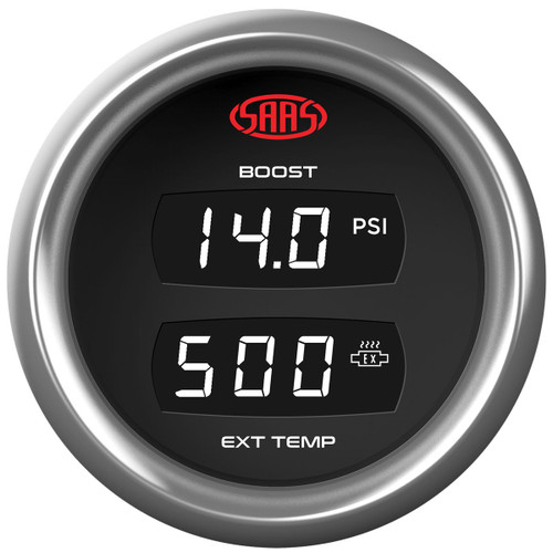 SAAS Dual Digital Gauge Boost / Exhaust Temperature Trax Series