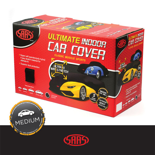 Car Cover Indoor Classic Ultra 4 Way 4.0m-4.4m Black Small