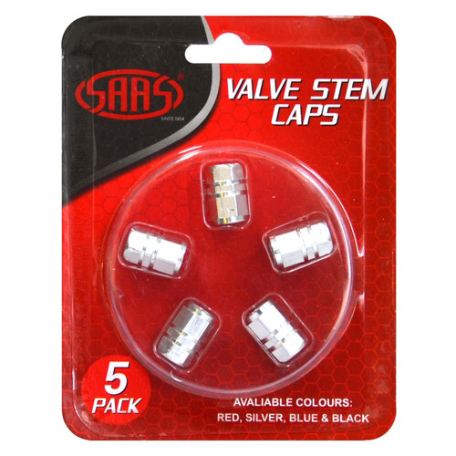 SAAS Valve Cap Red 2 Groove - 5 Pack