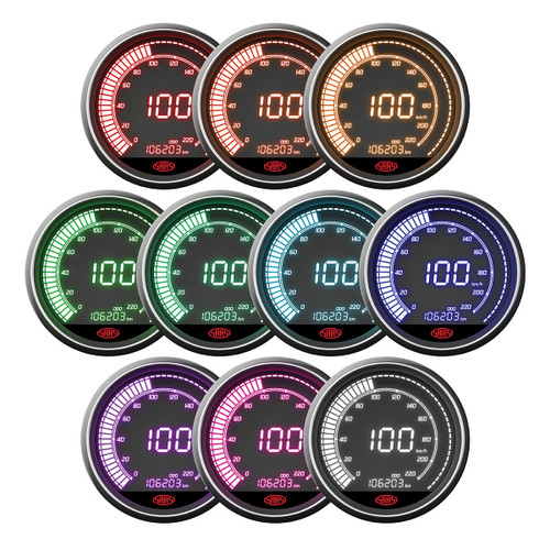 SAAS Speedo 220 KPH 3 1/2" 89mm In Dash Muscle Digital Series