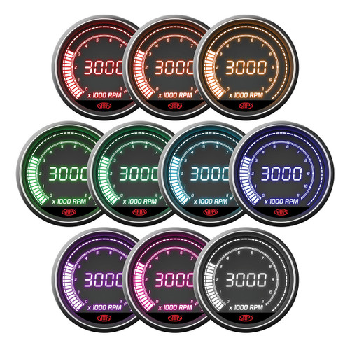 SAAS Tachometer 0-11K Shiftlite 3 1/2" 89mm In Dash Muscle Digital Series