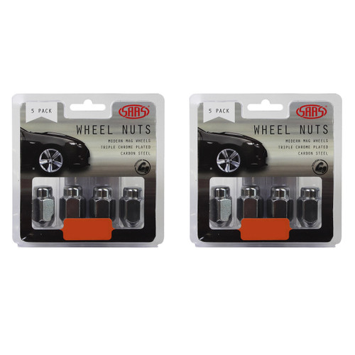 SAAS Wheel Nuts Acorn Taper 1/2 Chrome 35mm 5pk