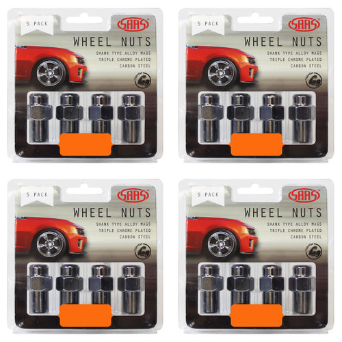 SAAS Wheel Nuts Mag 7/16" Chrome 43mm 5pk