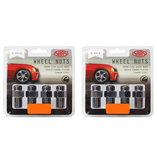SAAS Wheel Nuts Mag 12 X 1.50 Chrome 43mm 5pk