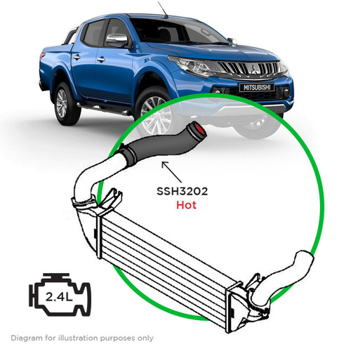 SAAS Silicone Intercooler Pipe LH Hot  Triton 2.4L MQ 2015 - On