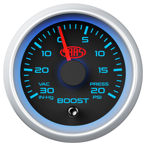 SAAS Boost Gauge Diesel 0-30 psi 52mm Black Muscle Series 2