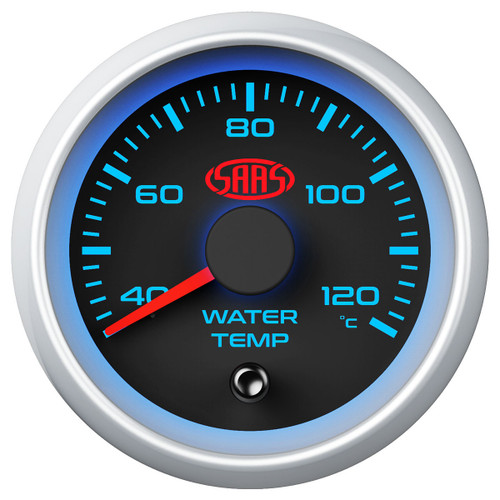 SAAS Water Temp Gauge 40°-120° 52mm Black Muscle Series 2