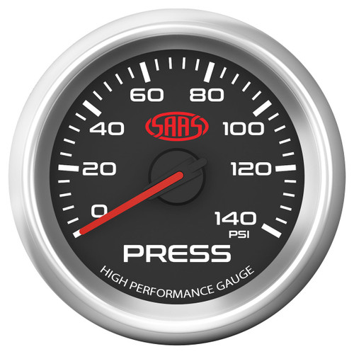 SAAS Oil Press Gauge 0-140psi 52mm Black Muscle Series 3