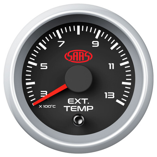 SAAS Exhaust Temp Gauge 300°-1300° 52mm Black Muscle Series 2