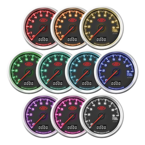 SAAS Speedometer 0 - 220 Kph 3 1/2 Indash Black Muscle Series 3