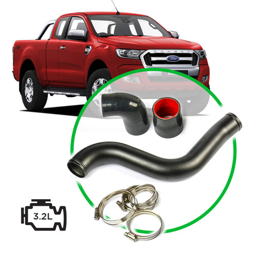 SAAS Intercooler Black Alloy Pipe Hot Side Ranger / BT50 3.2L