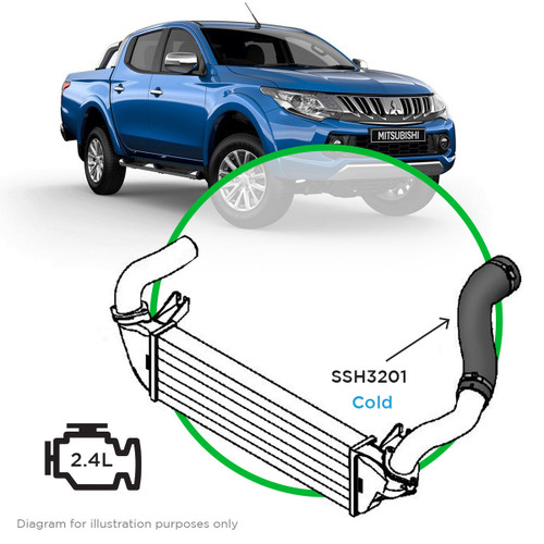 SAAS Silicone Intercooler Pipe RH Cold Triton 2.4L MQ 2015 - On
