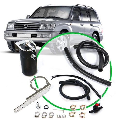 Oil Catch Tank Full Kit Landcruiser 79 Ser 4.5L 2009 On BlkOil Catch Tank Full Kit Landcruiser 100 Series 1HZ 98-07 BLK