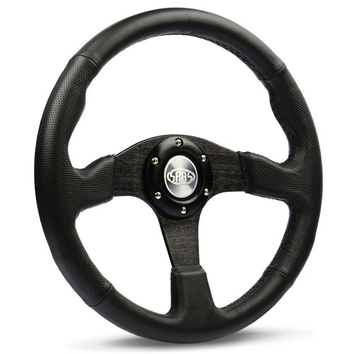 SAAS Sports Steering Wheel Leather 14" Black Spoke
