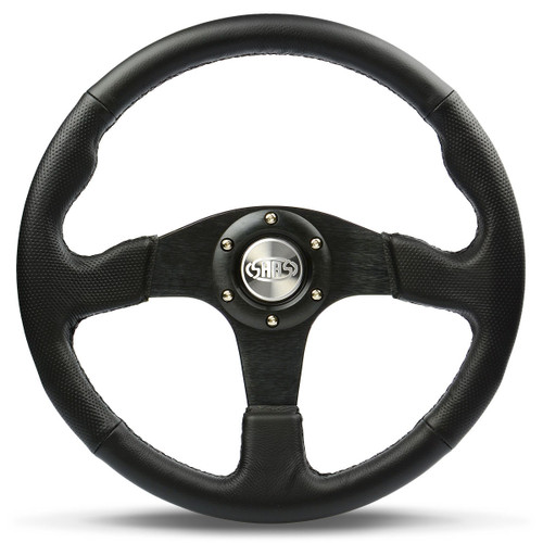 SAAS Sports Steering Wheel Leather 14" Black Spoke