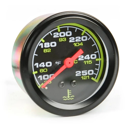 Water Temp Gauge Mech Black Autoline 121°C/250°F