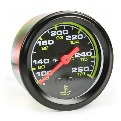 Water Temp Gauge Mech Black Autoline 121°C/250°F