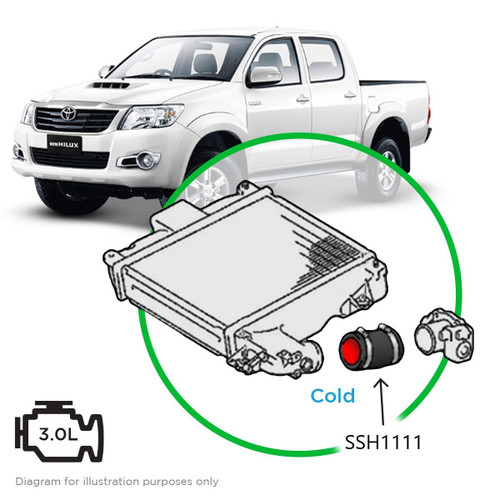 SAAS Silicone Intercooler Black Pipe Cold Hilux 3.0 1KD-FTV 2005-15 KU