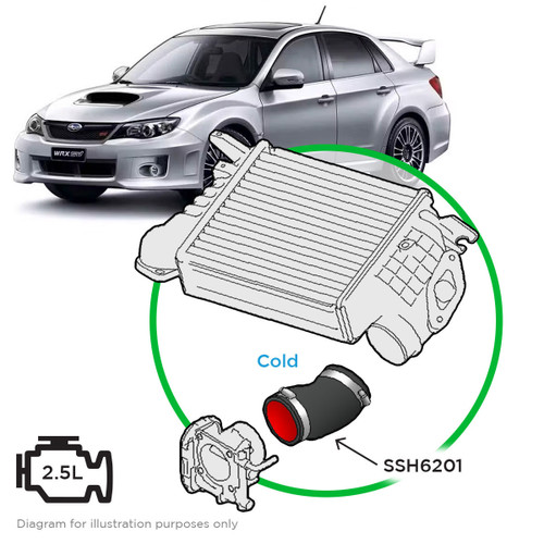 SAAS Silicone Intercooler Black Cold Side Subaru WRX Legacy Outback Forester 2.0L-2.5L 2008-on