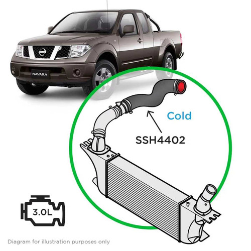 SAAS Silicone I/Cool Black Pipe Cold 2 550 Navara V9X 2010 - On