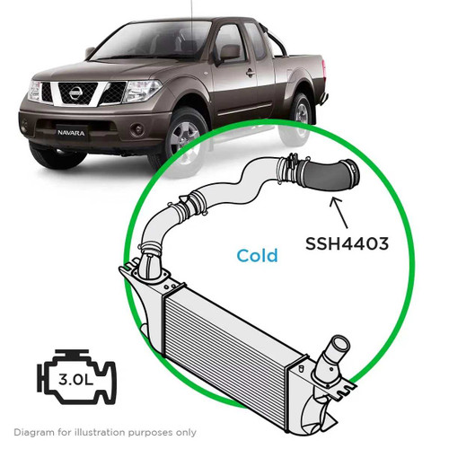 SAAS Silicone I/Cool Black Pipe Cold 3 550 Navara V9X 2010 - On