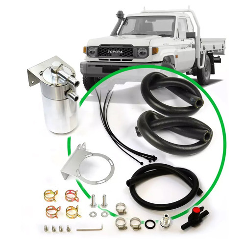SAAS Oil Catch Tank Full Kit Landcruiser 70 Series 2.8TD 2023 on Billet Can