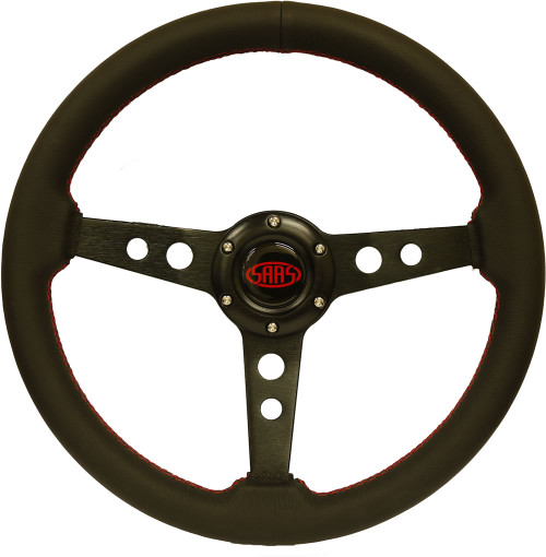 SAAS Retro Leather Black Steering Wheel