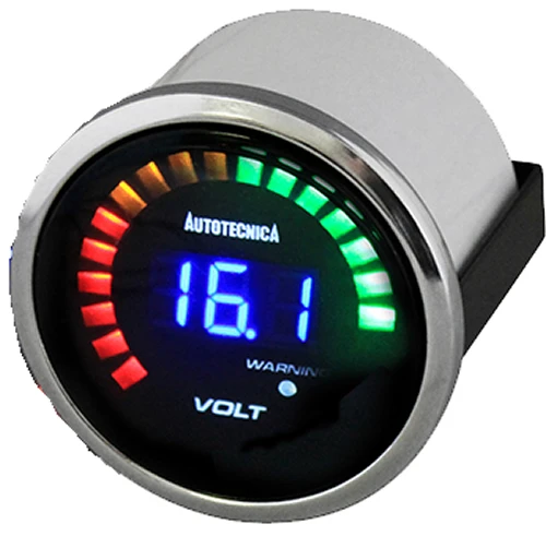 Autotecnica 52mm Electronic Digital Gauge Volts