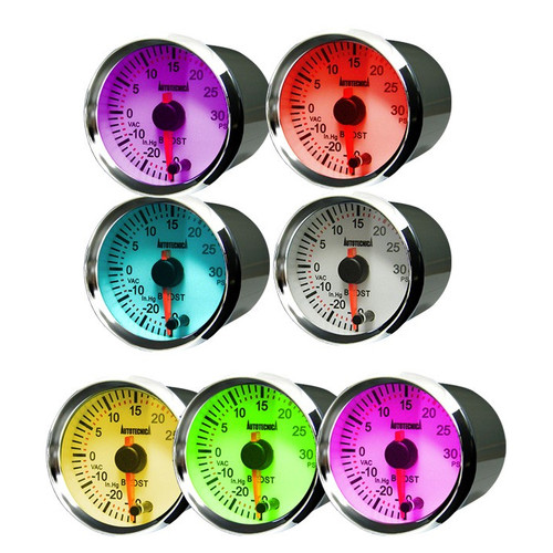 Autotecnica 52mm Gauge Tachometer Tacho White Face with Chrome Bezel