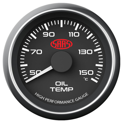 SAAS Oil Temperature Gauge Black 52mm