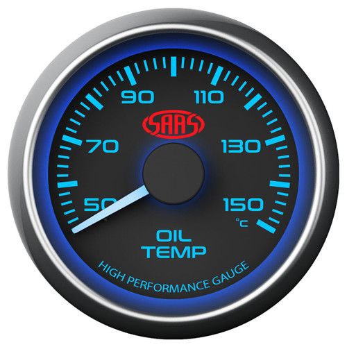 SAAS Oil Temperature Gauge Black 52mm