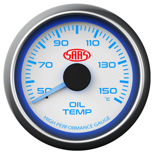 SAAS Oil Temperature Gauge White 52mm