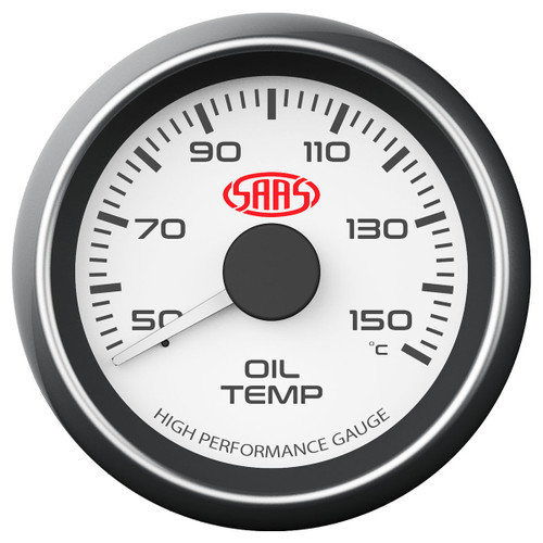 SAAS Oil Temperature Gauge White 52mm