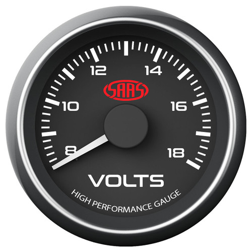SAAS Volt Gauge Black 52mm